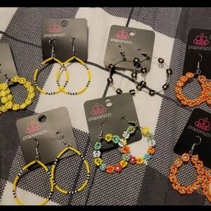 Paparazzi Vibrant Floral Hoop Earrings Set